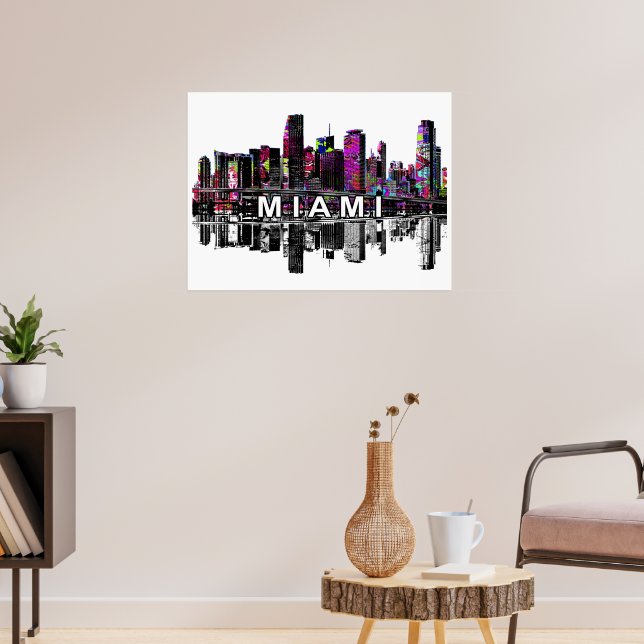 Miami, Florida in graffiti Poster (Living Room 3)