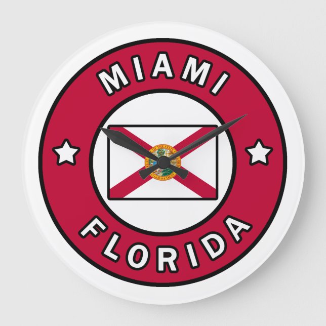 Miami Florida Large Clock (Front)