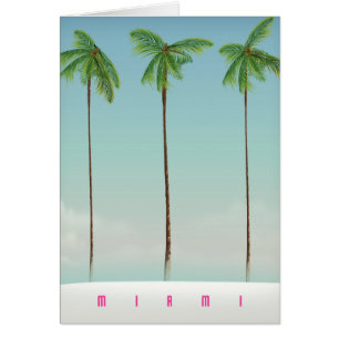 Miami, florida palm travel poster.