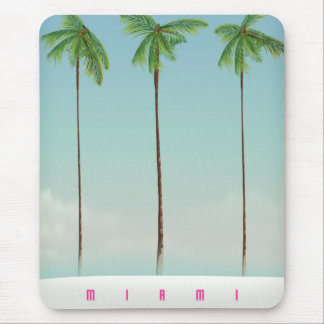 Miami, Florida palm travel poster. Mouse Pad