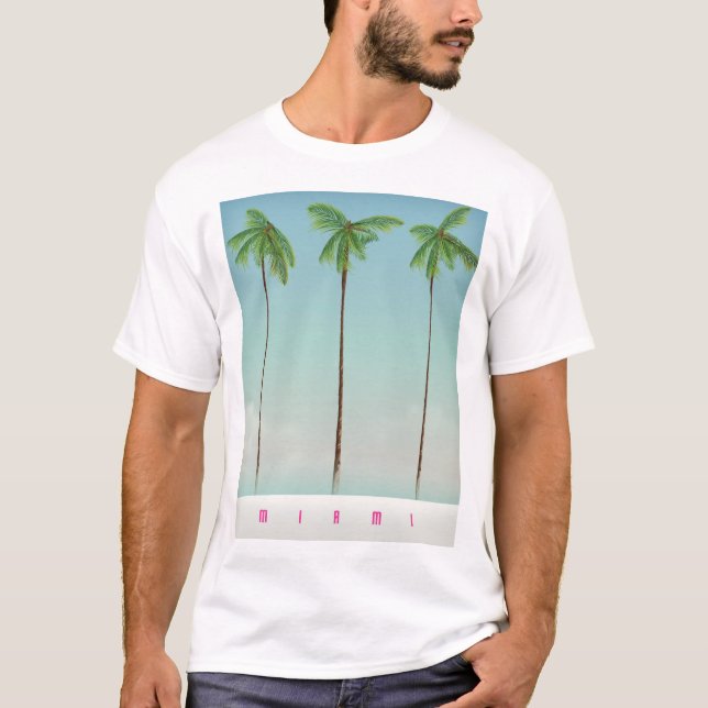 Miami, florida palm travel poster. T-Shirt (Front)