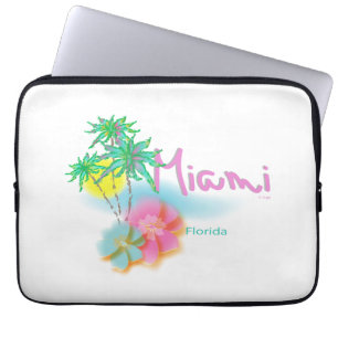 Miami, Florida, Palms, Graphic, Cool Laptop Sleeve
