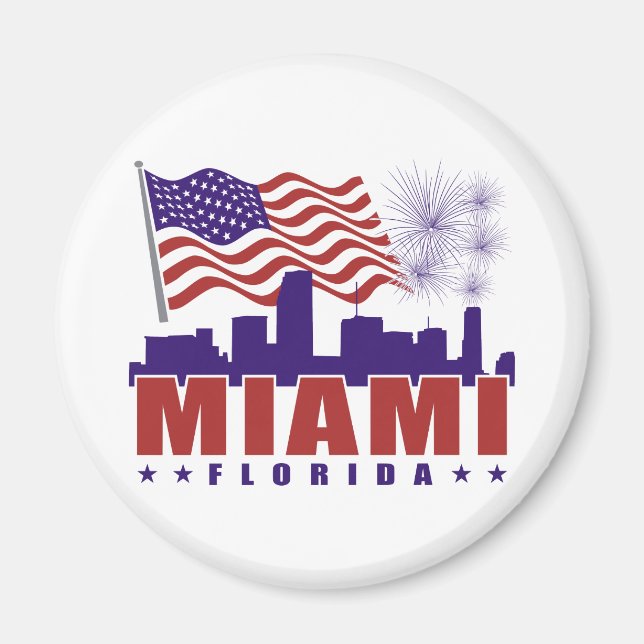Miami Florida Patriotic Magnet (Devant)