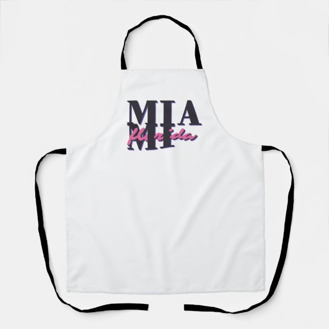 Miami Florida – Retro Bold Typography Graphic Apron (Front)