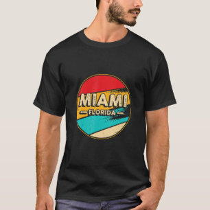 Miami Florida Retro Vintage Sunset Us State Miami T-Shirt