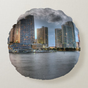 Miami, Florida Round Pillow