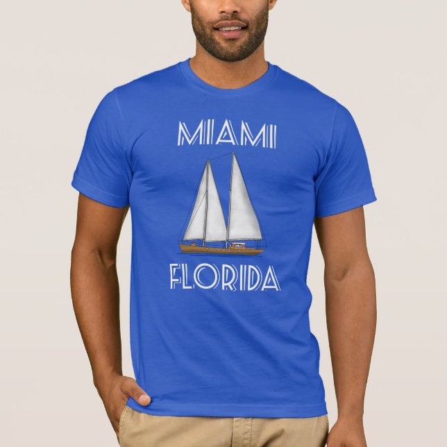 Miami Florida Sailing T-Shirt (Front)