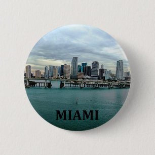 Miami Florida Skyline 2 Inch Round Button