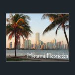 Miami Florida Skyline and Harbour At Night- USA Postcard<br><div class="desc">Welcome to Miami, Florida! Miami offers an unparalleled multicultural experience, all against a beautiful ocean backdrop. This fun postcard features an early morning sunrise view of the beautiful Miami Skyline and harbour. Florida Travel Postcards are fun and can be used for many occasions such as: Vacation souvenirs Business promotional campaigns...</div>