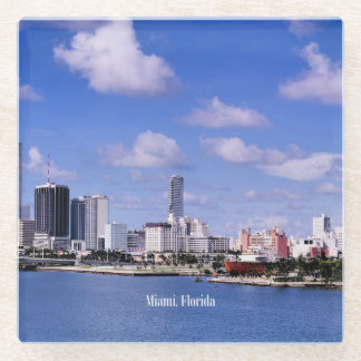 Miami, Florida Skyline Glass Coaster
