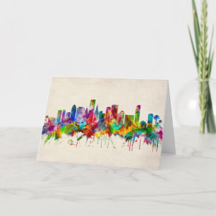 Miami Florida Skyline Holiday Card