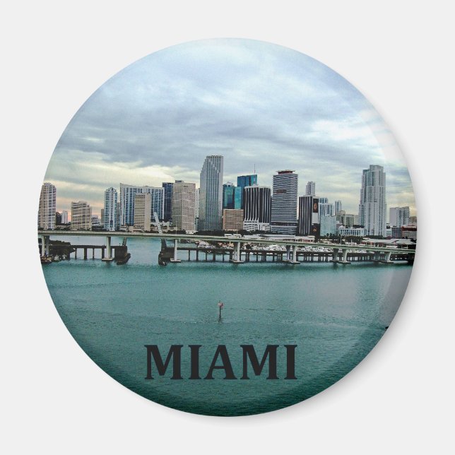 Miami Florida Skyline Magnet (Front)