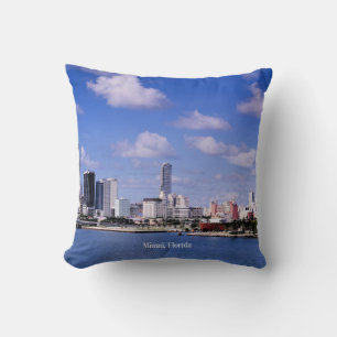 Miami, Florida Skyline Throw Pillow