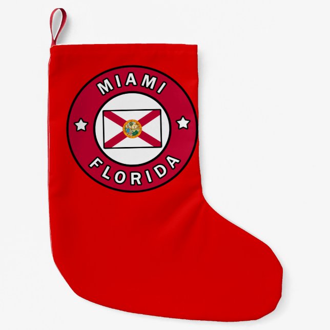 Miami Florida Small Christmas Stocking (Front)