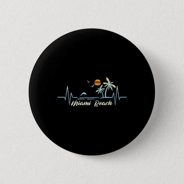 Miami Florida Souvenir Spring Break Miami Beach  2 Inch Round Button (Front)