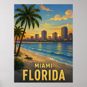 Miami Florida Travel Gift Poster