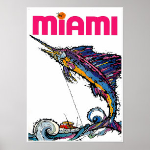 Miami, Florida travel poster 