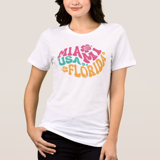 Miami Florida USA Tri-Blend Shirt (Front)