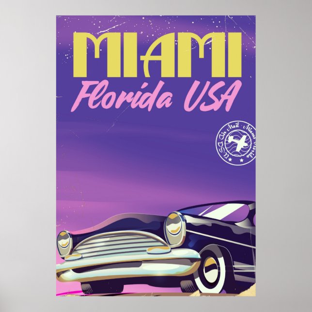 Miami Florida USA vintage poster (Front)