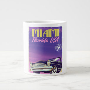 Miami Florida USA vintage poster Large Coffee Mug