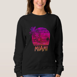 Miami Florida Vacation Palm Tree Beach Vintage Swe Sweatshirt