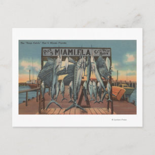 Miami, Florida - View of Pier 5 with Caught Fish Postcard