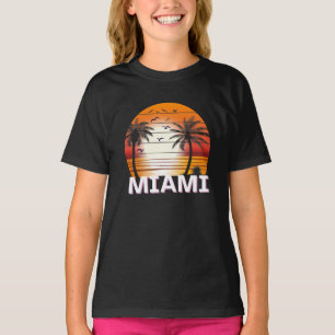 Miami Florida Vintage Palm Trees Summer Beach T-Shirt