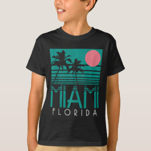 Miami Florida Vintage Retro Palm Trees Beach Summe T-Shirt
