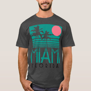 Miami Florida Vintage Retro Palm Trees Beach T-Shirt