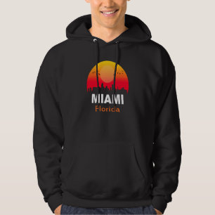 Miami Florida Vintage Sunset Retro City State USA Hoodie