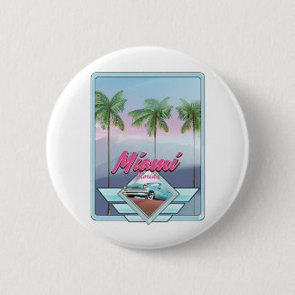 Miami Florida Vintage travel poster 2 Inch Round Button