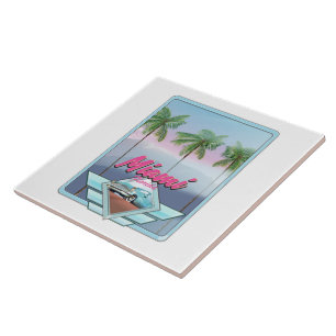 Miami Florida Vintage travel poster Tile