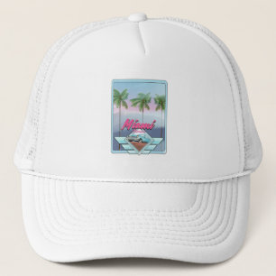 Miami Florida Vintage travel poster Trucker Hat