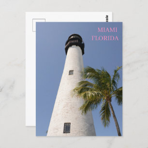 Miami Florida White Cape Florida Lighthouse Postcard