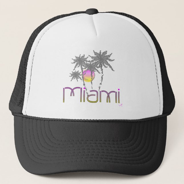 Miami, Floride Palms Cool moderne Casquette ajusta (Devant)
