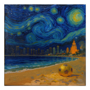 Miami Golden Shore Soccer Fine  Poster