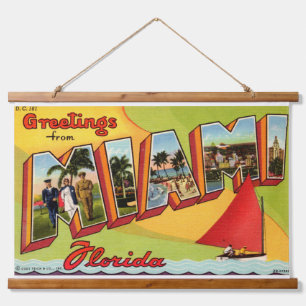 Miami Greeting Hanging Tapestry