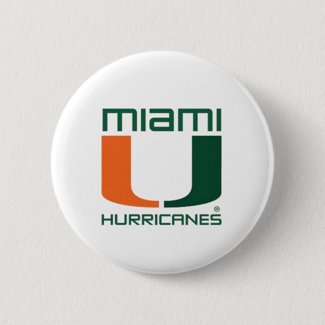 Miami Hurricanes 2 Inch Round Button (Front)