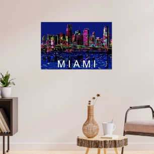 Miami in graffiti poster
