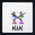 ~Miami Izzy~ MIAMI VICE IZZY POP ART WALLCLOCK! Square Wall Clock<br><div class="desc">~Miami Izzy~ MIAMI VICE IZZY POP ART WALLCLOCK,  CUSTOMIZE IT!</div>