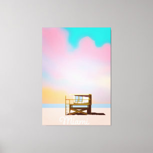 Miami Lifeguard Travel poster Canvas Print