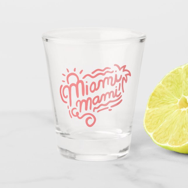 Miami Mami Bachelorettes Shot Glass (Front)