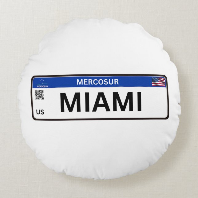 Miami Mercosur Round Pillow (Front)