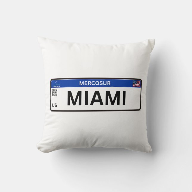 Miami Mercosur Throw Pillow (Front)