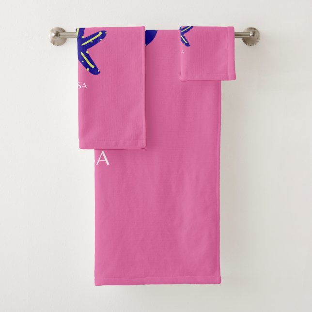 Miami, Miami Beach, Pink Bath Towel Set (Insitu)