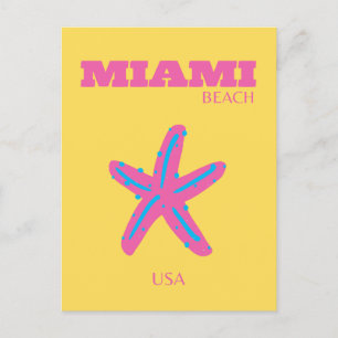 Miami, Miami Beach, Travel Art Holiday Postcard