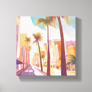 Miami Morning   Watercolor South Beach Painting Canvas Print