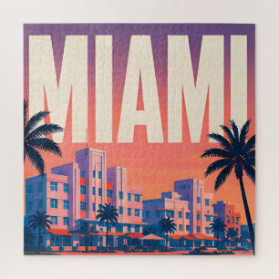 Miami Ocean Drive Sunset Travel Jigsaw Puzzle