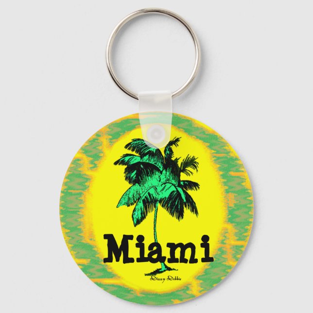 Miami Palm Tree key chain (Front)