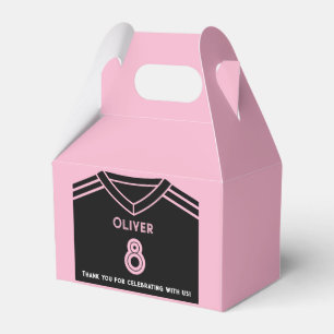Miami Pink and Black Soccer Party Birthday  Favor Box